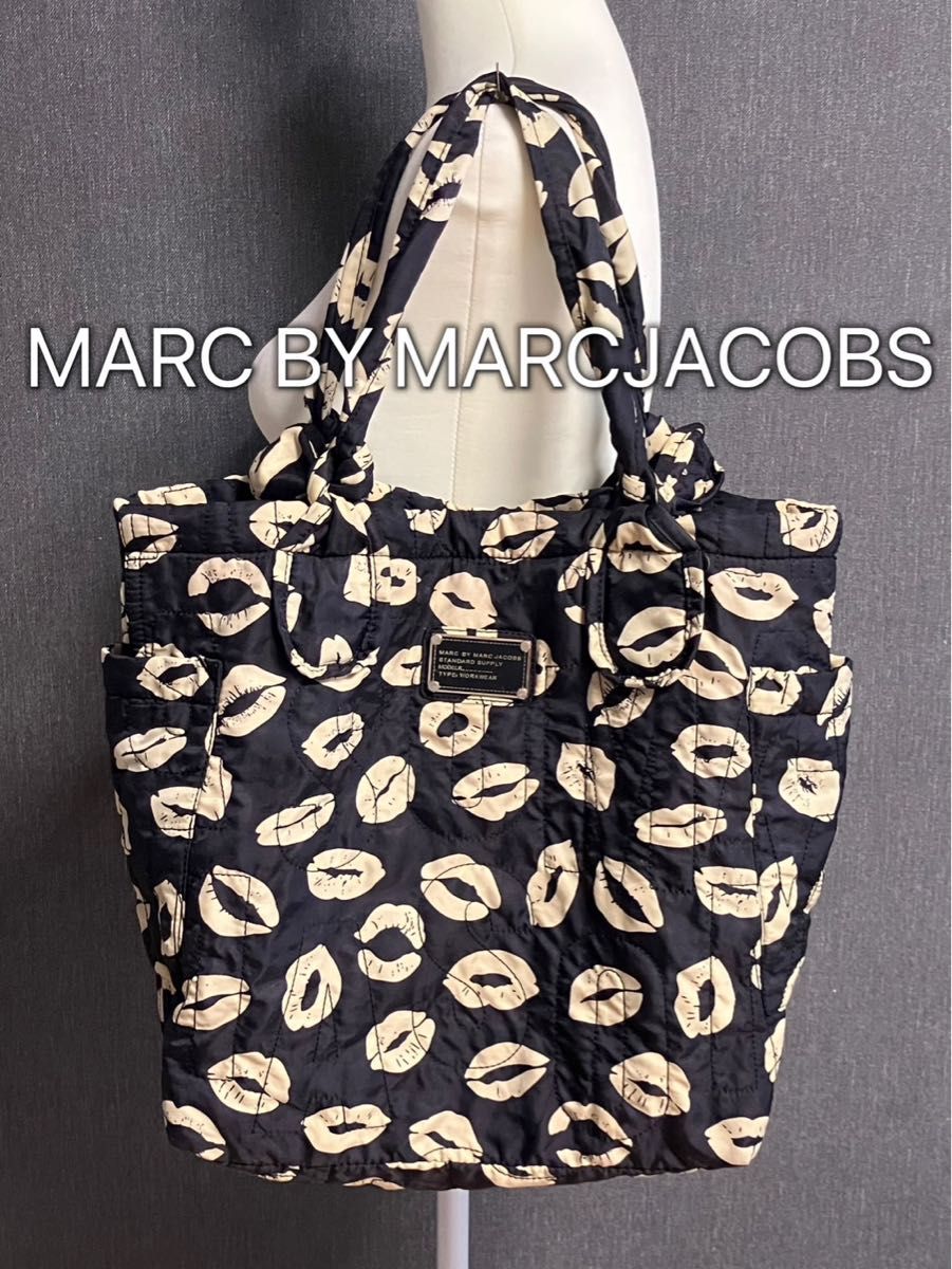 MARC BY MARC JACOBS トートバッグ ロゴ キルティング マークバイマークジェイコブス キルティング トートバッグ 黒