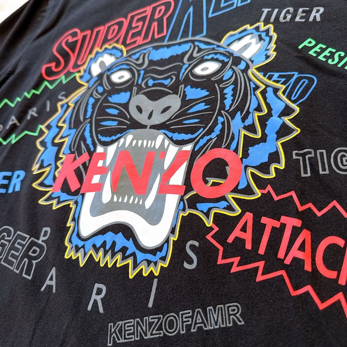 2786【希少ポルトガル製・XLサイズ】ケンゾー タイガーロゴ 半袖 Tシャツ KENZO ケンゾー タイガーロゴ 半袖Tシャツ ポルトガル製 XL