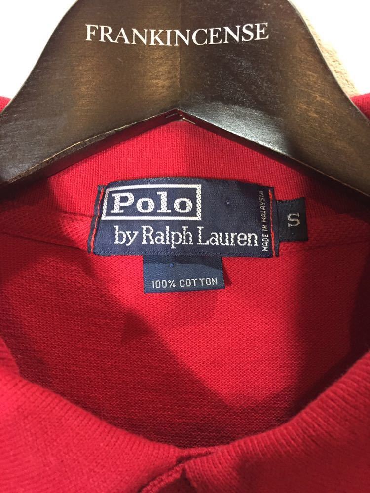 90's オールド ビンテージ POLO RALPH LAUREN ポロラルフローレン 鹿の子 ポロシャツ S 赤 レッド old vintage Polo shirts アメリカ古着_画像3