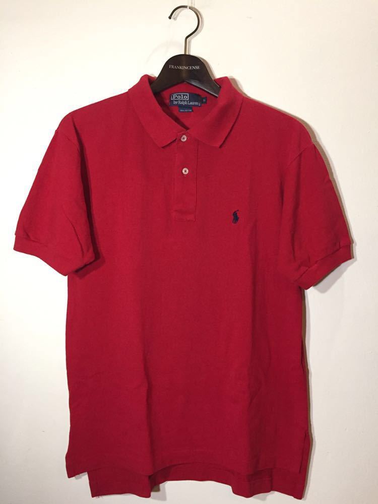 90's オールド ビンテージ POLO RALPH LAUREN ポロラルフローレン 鹿の子 ポロシャツ S 赤 レッド old vintage Polo shirts アメリカ古着_画像1