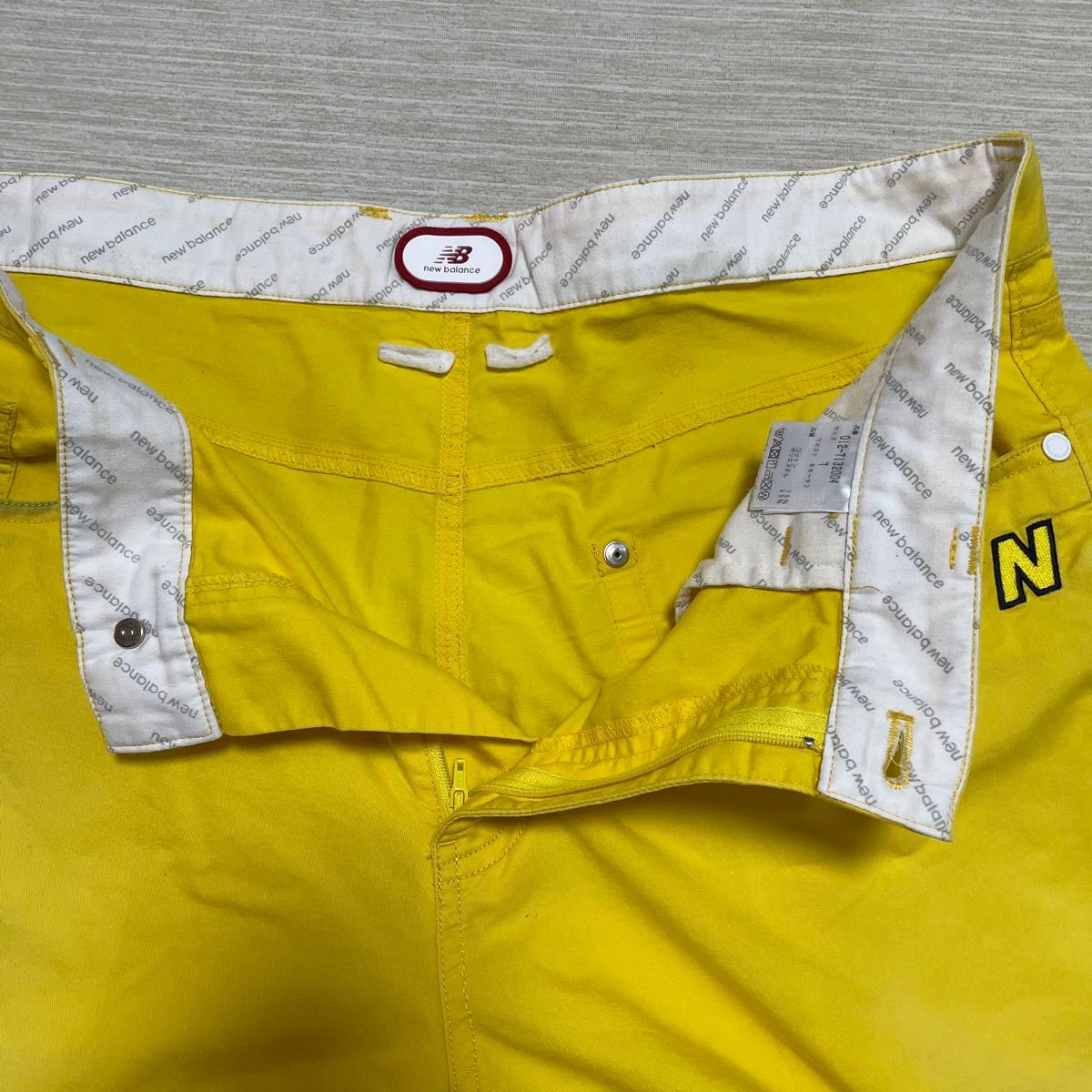 【新品未使用】New Balance 蛍光イエロー ゴルフメンズパンツ M New Balance golf ニューバランス ゴルフ ロゴ 刺繍 ハーフ