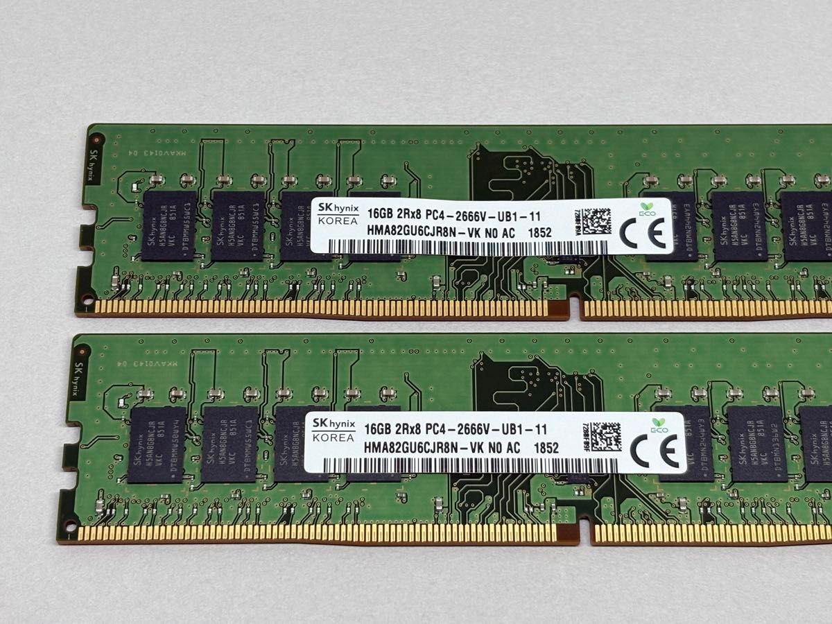 しゅ SKHYNIX DDR4 2666 Non-ECC Unbuffered 16GBx2枚(計32GB