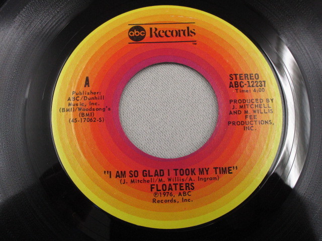 【SOUL ７”】FLOATERS / I AM SO GLAD I TOOK MY TIME、TAKE ONE STEP AT A TIME _画像2