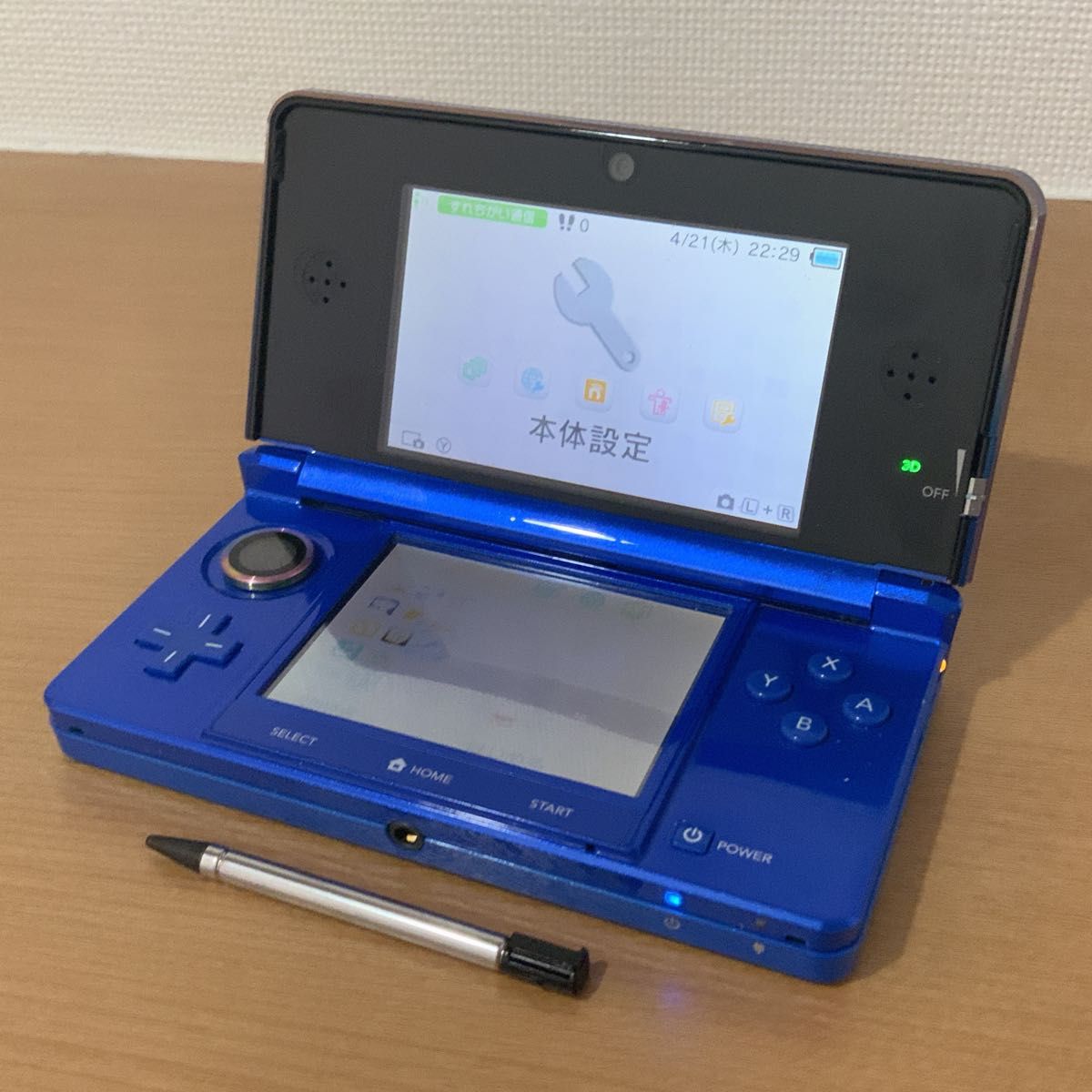 【本体】ニンテンドー3DS @動作確認済 任天堂 ニンテンドー3DS 本体 【アクアブルー 】タッチペン付き