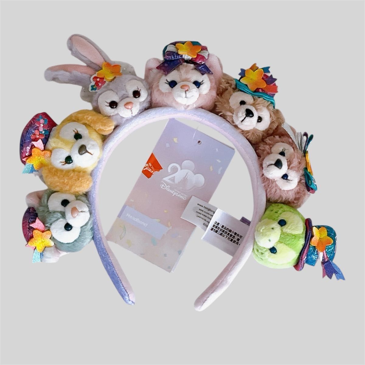 香港ディズニー 20周年 ダッフィーフレンズ 全員 カチューシャ 新品 HKDL タグ付き新品 香港ディズニー 20周年 ダッフィーフレンズ