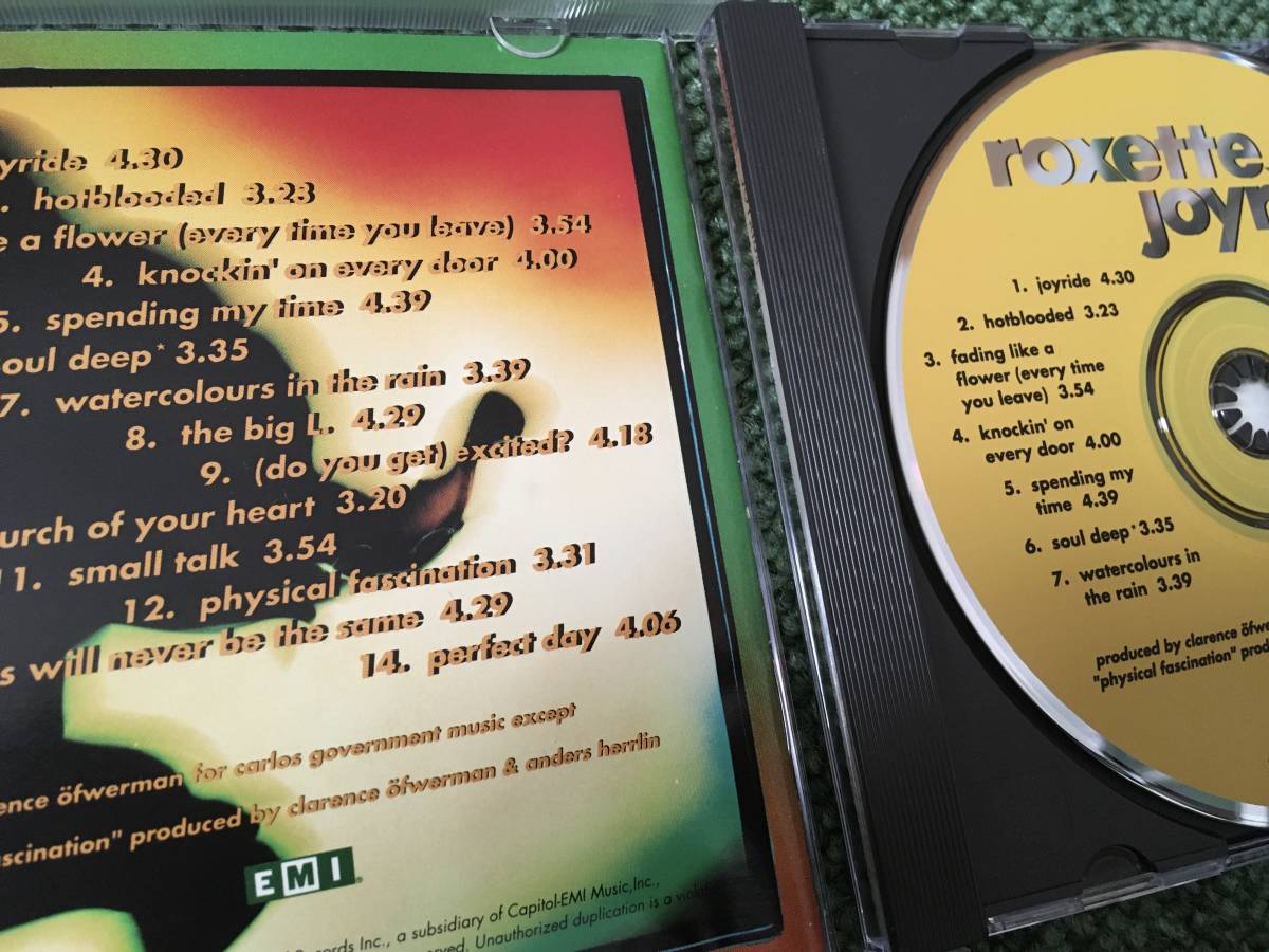 【CD】ROXETTE ☆ Joyride 輸入盤 91年 US EMI ガールポップ 名盤 良品_画像3
