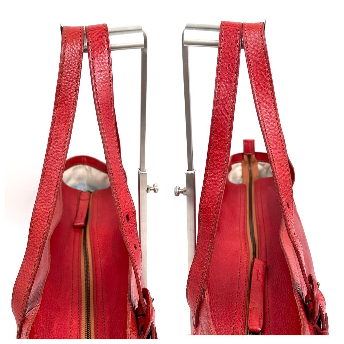 ゲンテン ショルダーバッグ 工具ロゴ A4可 レザー ダークブラウン genten ゲンテン 限定品 工具ロゴ トートバッグ 2way ショルダー