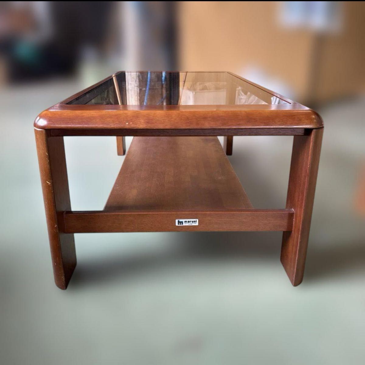 極美品 マルニ木工 / maruni オクタゴンテーブル 木 コーヒーテーブル maruni マルニ木工 ガラス天板 ローテーブル 木製高級 コーヒー