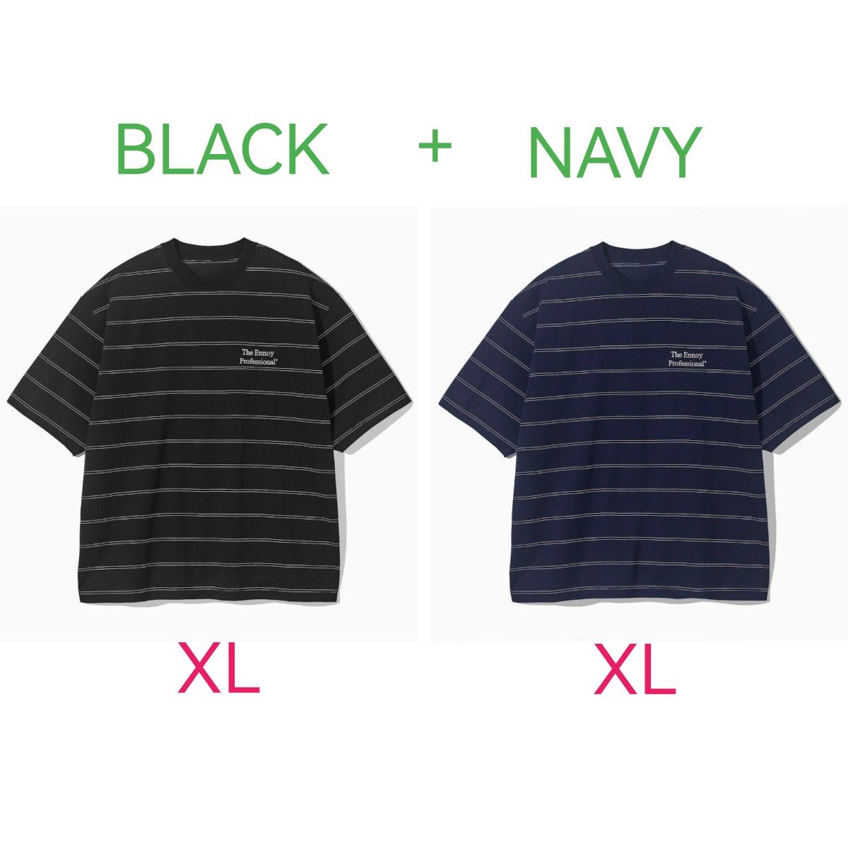 ennoy Tシャツ Sサイズ ENNOY PANEL BORDER S/S T-SHIRT (BLACK)XLサイズ+(NAVY )XL