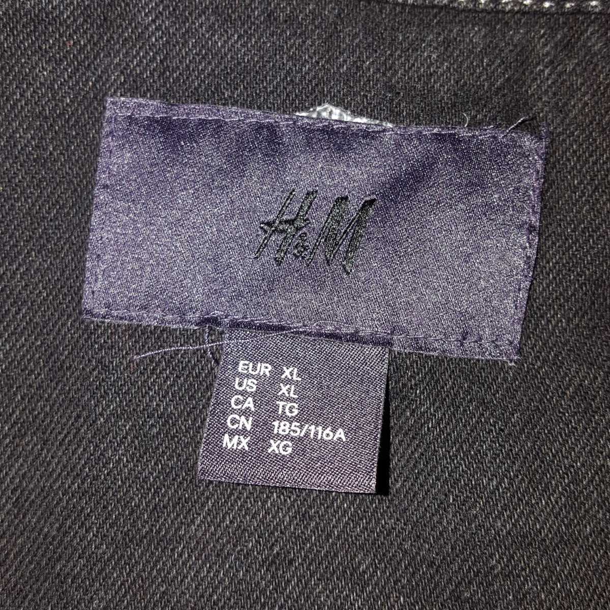 ★【美品】H&M　デニムベスト　ブラック　上着_画像6