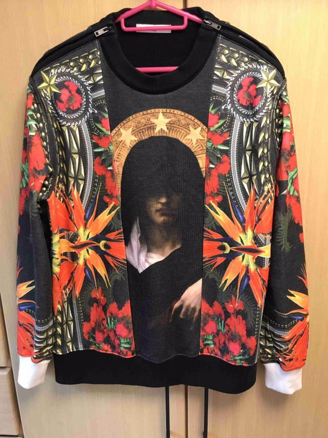 正規 13AW GIVENCHY ジバンシー ジバンシィ マリア 極楽鳥花 ストレリチア スウェット S 13A7711481_画像1