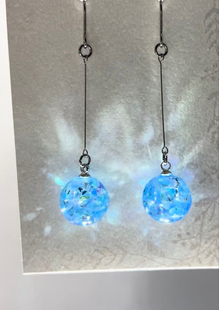 スワロフスキー アクアマリンAB ピアス イヤリング ハンドメイド