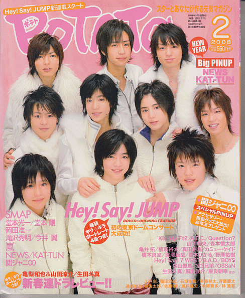 POTATO 2008 year 2 month number Hey!Say!JUMP/.jani-/NEWS/ storm /KAT-TUN/ Kamenashi Kazuya / Yamada Ryousuke / Ikuta Touma /Kis-My-Ft2/ Takizawa Hideaki / Johnny's Jr