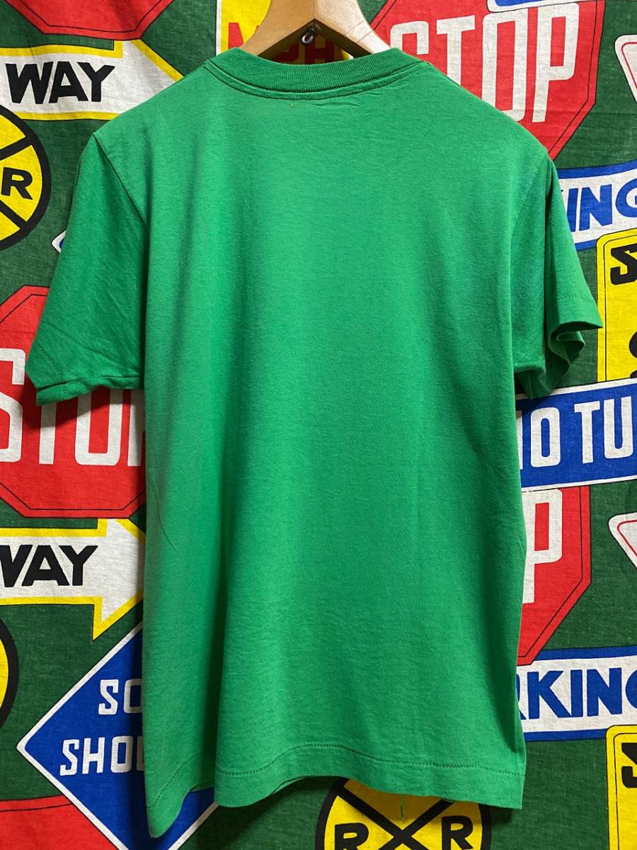 激レアなマッシュルームモチーフ Made in  USA製アメリカ製ROACHローチビンテージキノコ柄プリントTシャツ70s70年代80s80年代毒キノコM緑