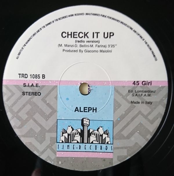 Check It Up／Aleph／伊盤12インチ/送料全国一律880円追跡付/同梱2枚目以降無料【盤洗浄済】試聴可♪Hi-NRG 1989_画像4