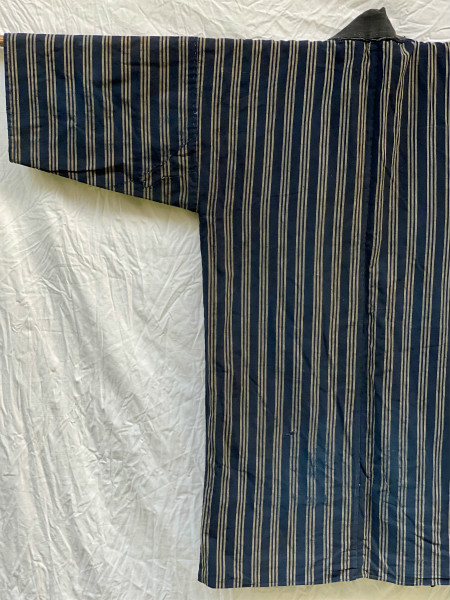 昭和 戦前 戦後 襤褸 野良着 刺し子 縞柄 継ぎ接ぎ 藍染め 羽織 ジャパンヴィンテージ NORAGI SASHIKO Japanese  Vintage 30s40s50s