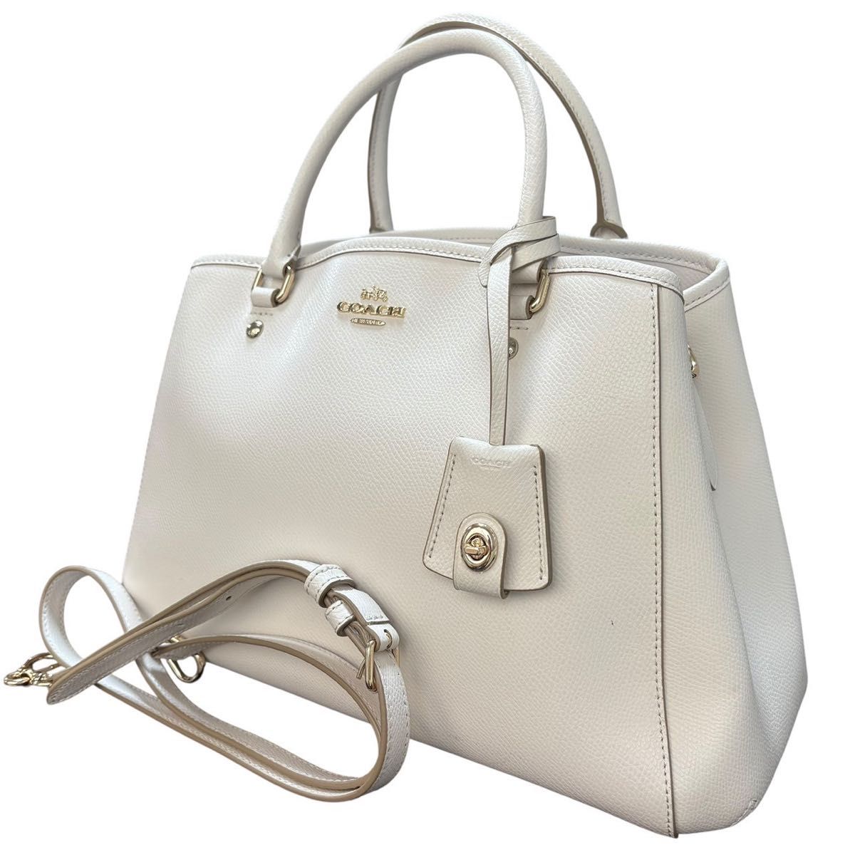 【美品】COACH ショルダーバッグ ハンドバッグ 2way ホワイト 美品 コーチ COACH 2way ハンドバッグ ショルダーバッグ