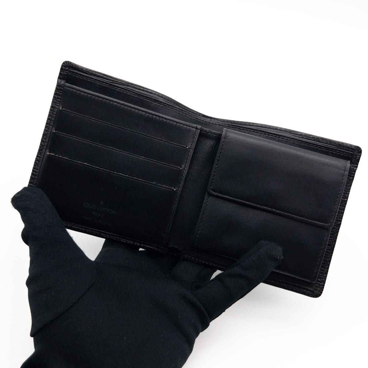 ルイヴィトン エピ マルコ 二つ折り財布 黒 財布 ブラック クレディモネ 財布 極美品】ルイヴィトン ポルトフォイユマルコ エピ 二つ折り財布