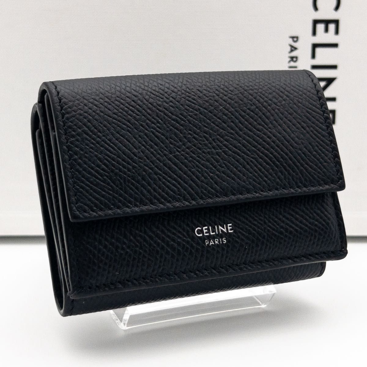 値下げ中!超美品!CELINE コンパクトウォレット 超極美品】CELINE フォールデッドコンパクトウォレット 三つ折り