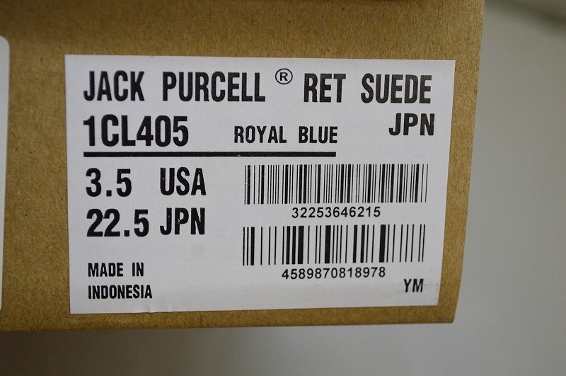 新品未使用 CONVERSE コンバース JACK PURCELL RET SUEDE ジャックパーセル スエード ロイヤルブルー US3.5 22.5センチ 定価13,200円_画像10