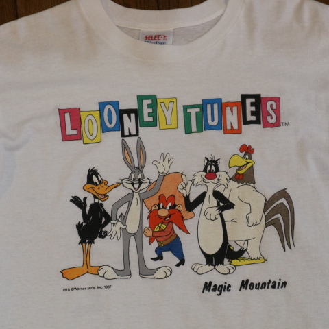 80s USA製 Looney Tunes Tシャツ XL ホワイト ルーニーテューンズ ワーナーブラザーズ キャラクター バックスバニー ヴィンテージ