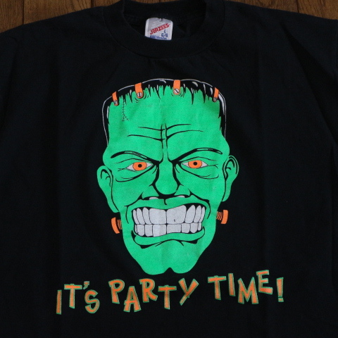 フランケンシュタイン Tシャツ L ブラック ユニバーサルモンスターズ キャラクター ハロウィン イラスト ホラー 映画 ムービー USA古着_画像1