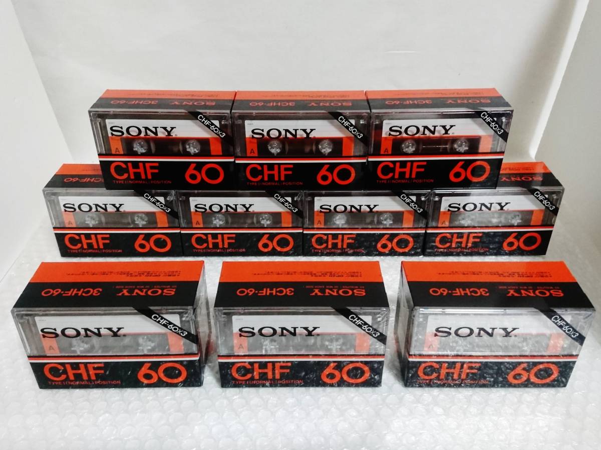  new goods unopened + transportation box + records out of production goods SONY 3CHF-60 10PACKS 30PCS. Sony cassette tape CHF-60 ×30ps.@(3ps.@ pack ×10)