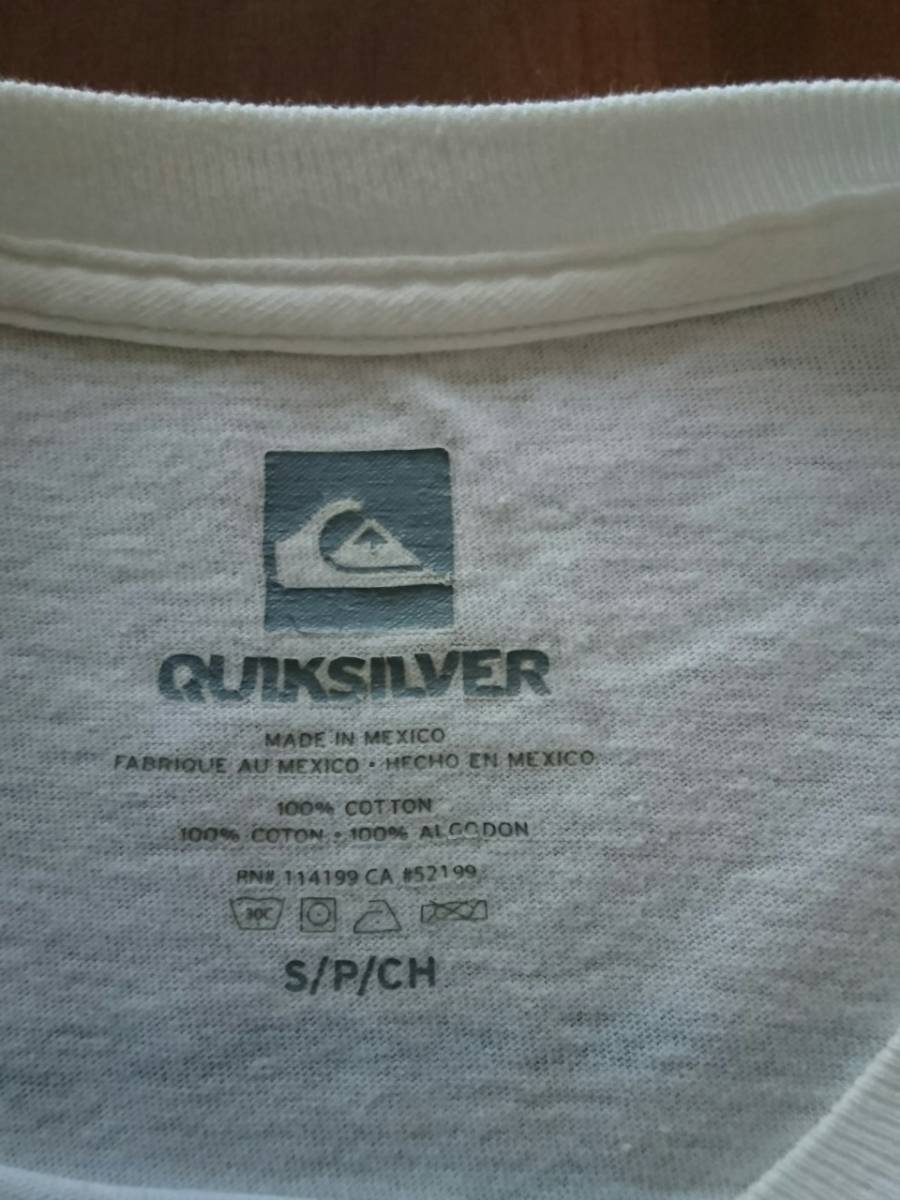  クイックシルバー 　Quick Silver　デカロゴ 　S　半袖Tシャツ 　ホワイト_画像3