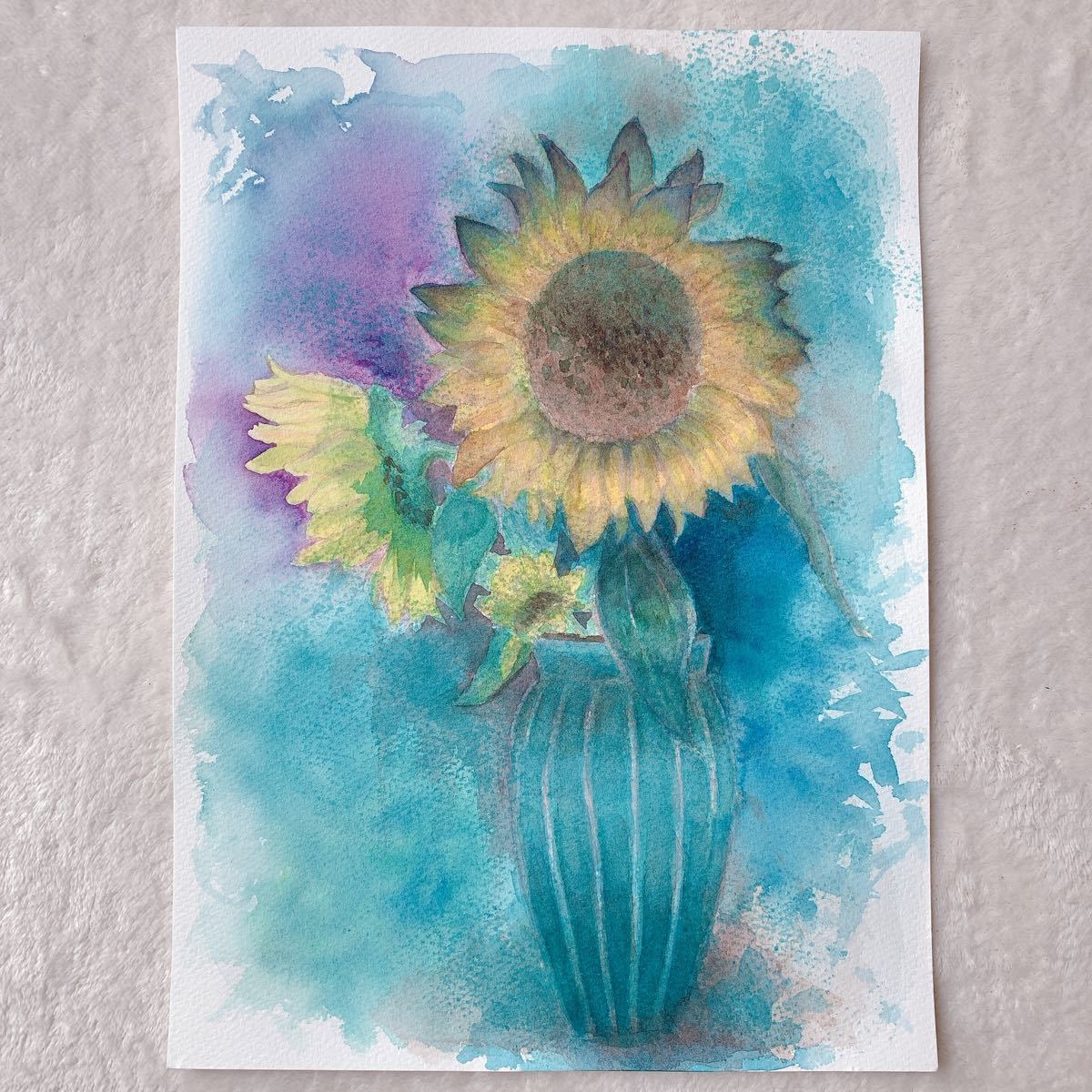 Paypayフリマ 水彩画 原画 ひまわり 向日葵 Paypayフリマ 水彩画 原画 ひまわり 向日葵