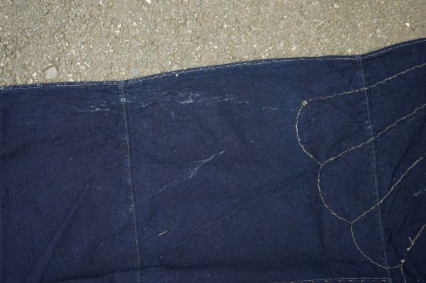 1384A1 風呂敷 藍無地木綿古布 手刺しとミシン 島嘉 アンティーク リメイク素材 ANTIQUE JAPAN BLUE