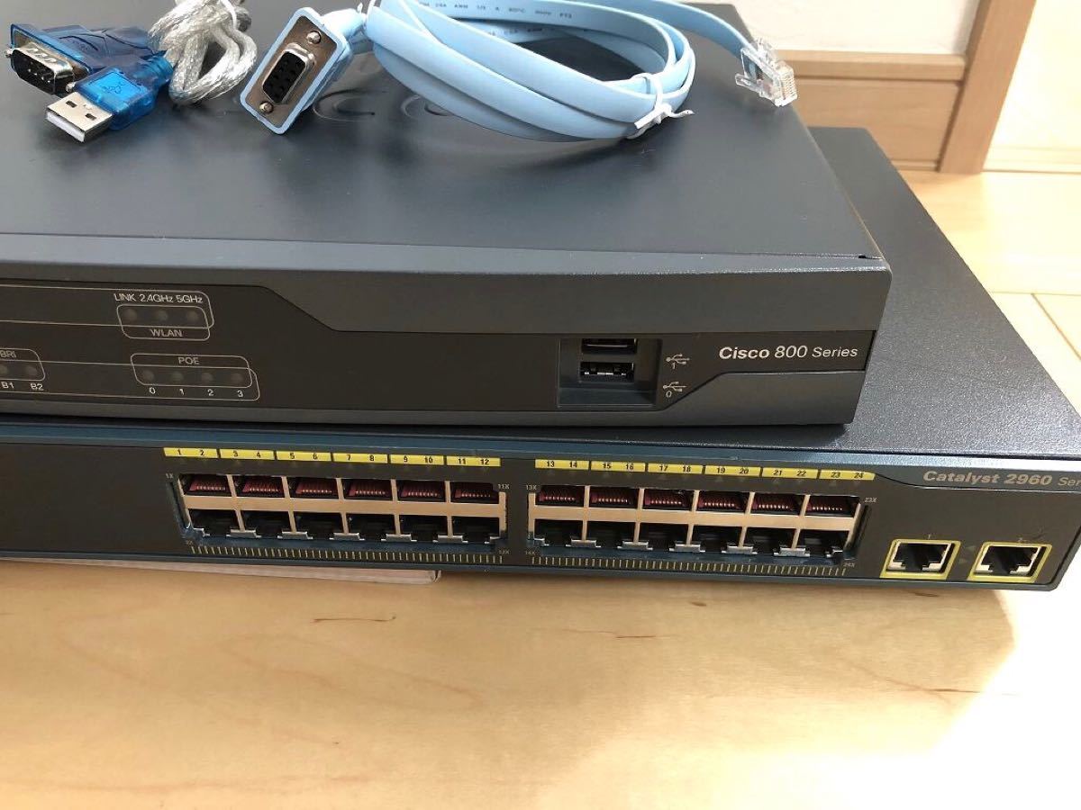 【CCNA、CCNP】2台セットCisco892J、L2スイッチ2960