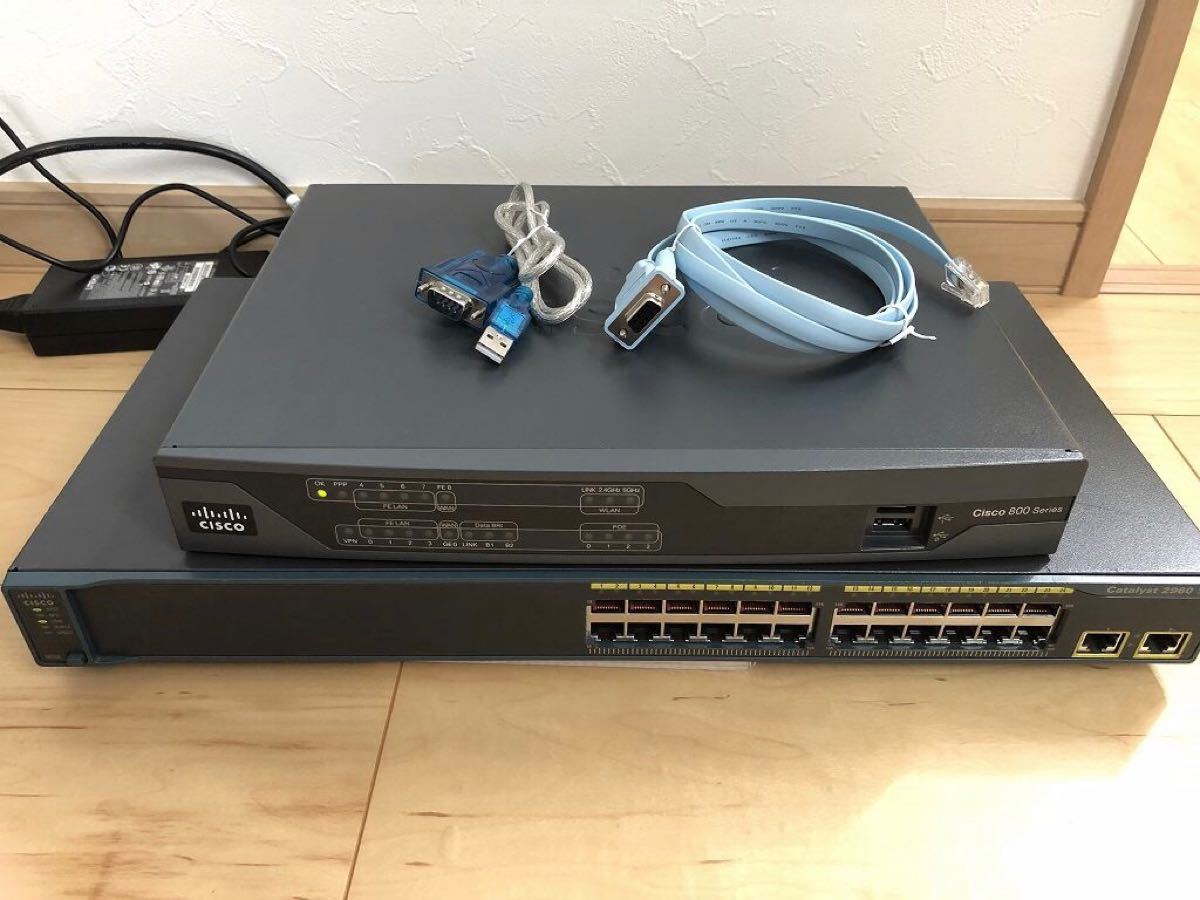 【CCNA、CCNP】2台セットCisco892J、L2スイッチ2960