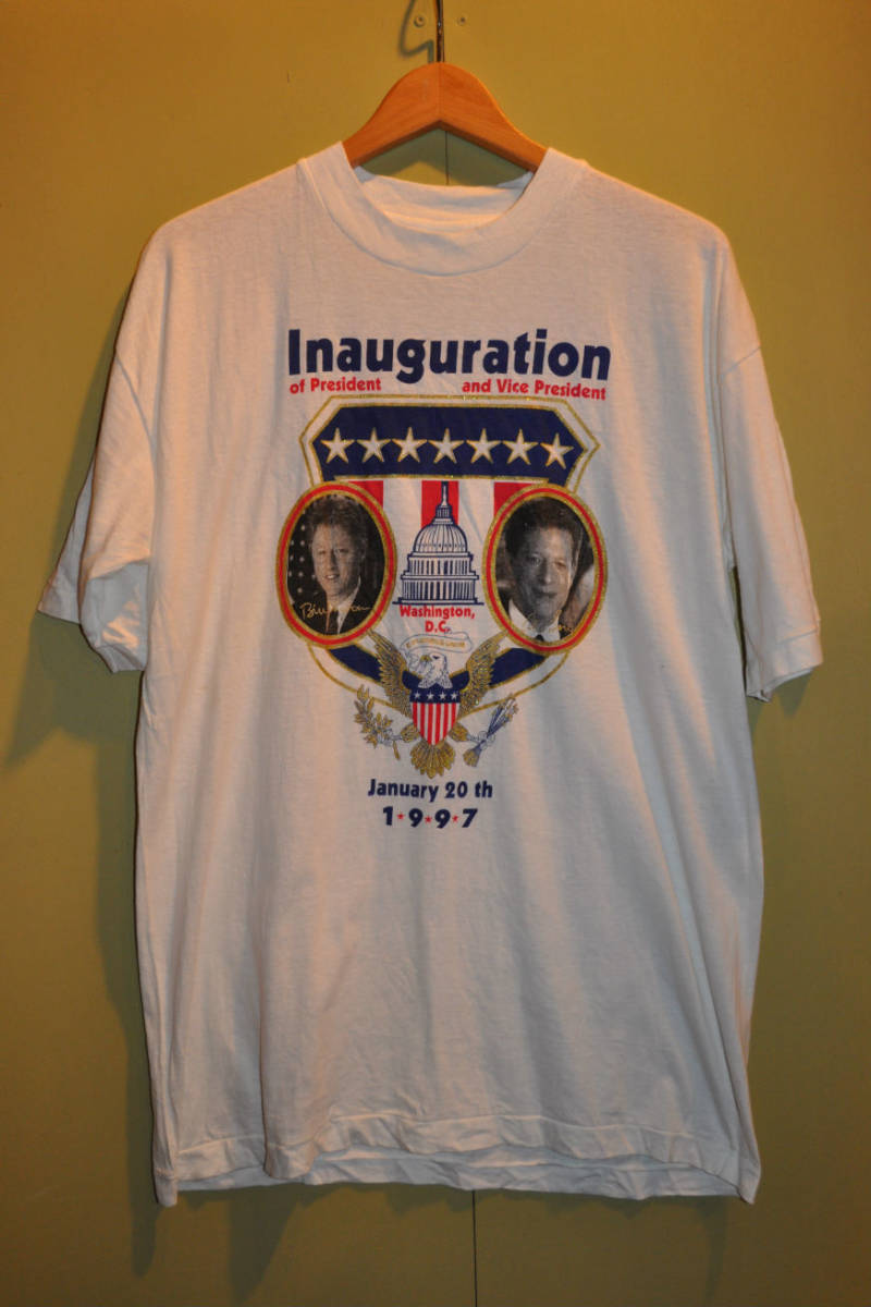 デッドストック 90年代 INAGURATION OF PRESIDENT AND VICE PRESIDENT / BILL CLINTON AL GORE アメリカ 大統領就任式 1997 Tシャツ_画像1