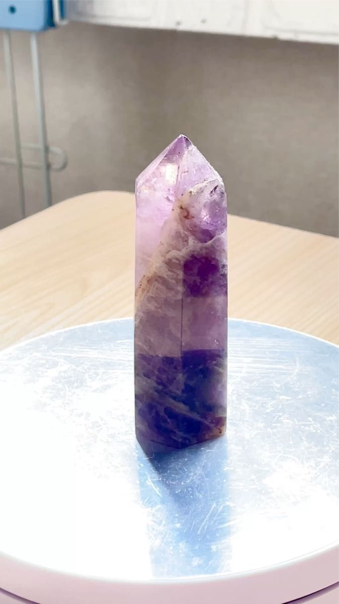 アメジスト(紫水晶)原石ポイントパワーストーン【完全天然石】エネルギー覚醒済 完全浄化 本物 スピリチュアル オブジェ 御守 置物