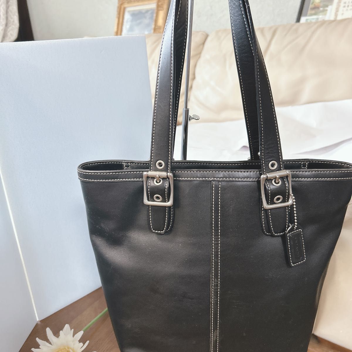 COACH ブラック レザートートバッグ COACH レザートートバッグ ブラック|Yahoo!フリマ(旧PayPay