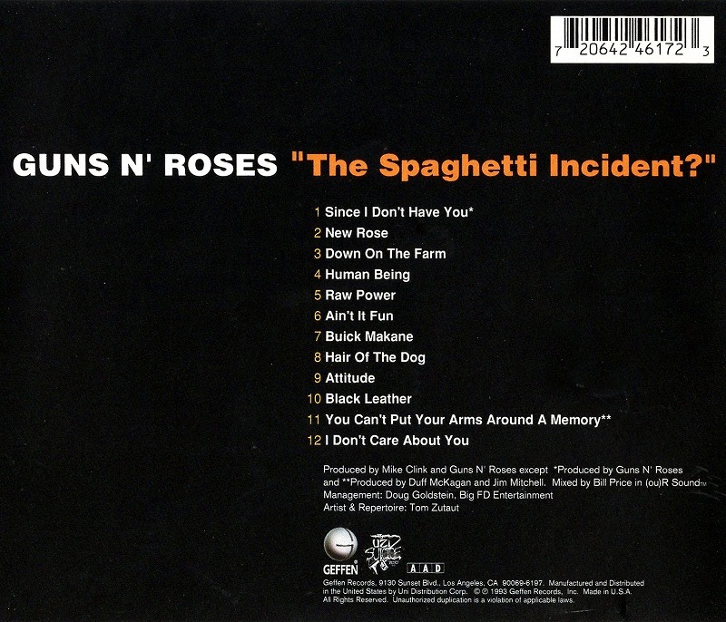 ◆◆GUNS N' ROSES◆THE SPAGHETTI INCIDENT? ガンズ・アンド・ローゼズ ザ・スパゲティ・インシデント？ 即決 送料込◆◆_画像2