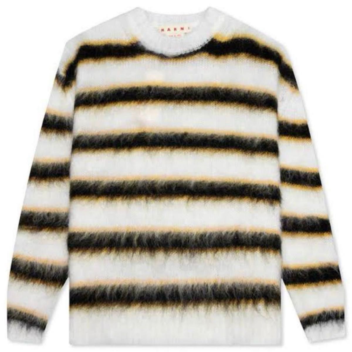 美品 MARNI マルニ ロゴ モヘア ニット セーター サイズ46 春服 Marni モヘアストライプセーター サイズ46 セーター セーター