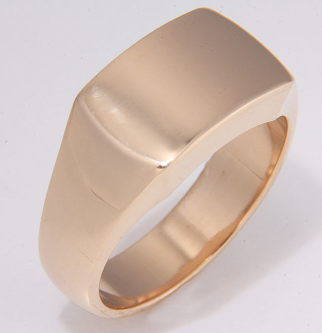  burnishing settled K18 signet ring 17 number /ke9342