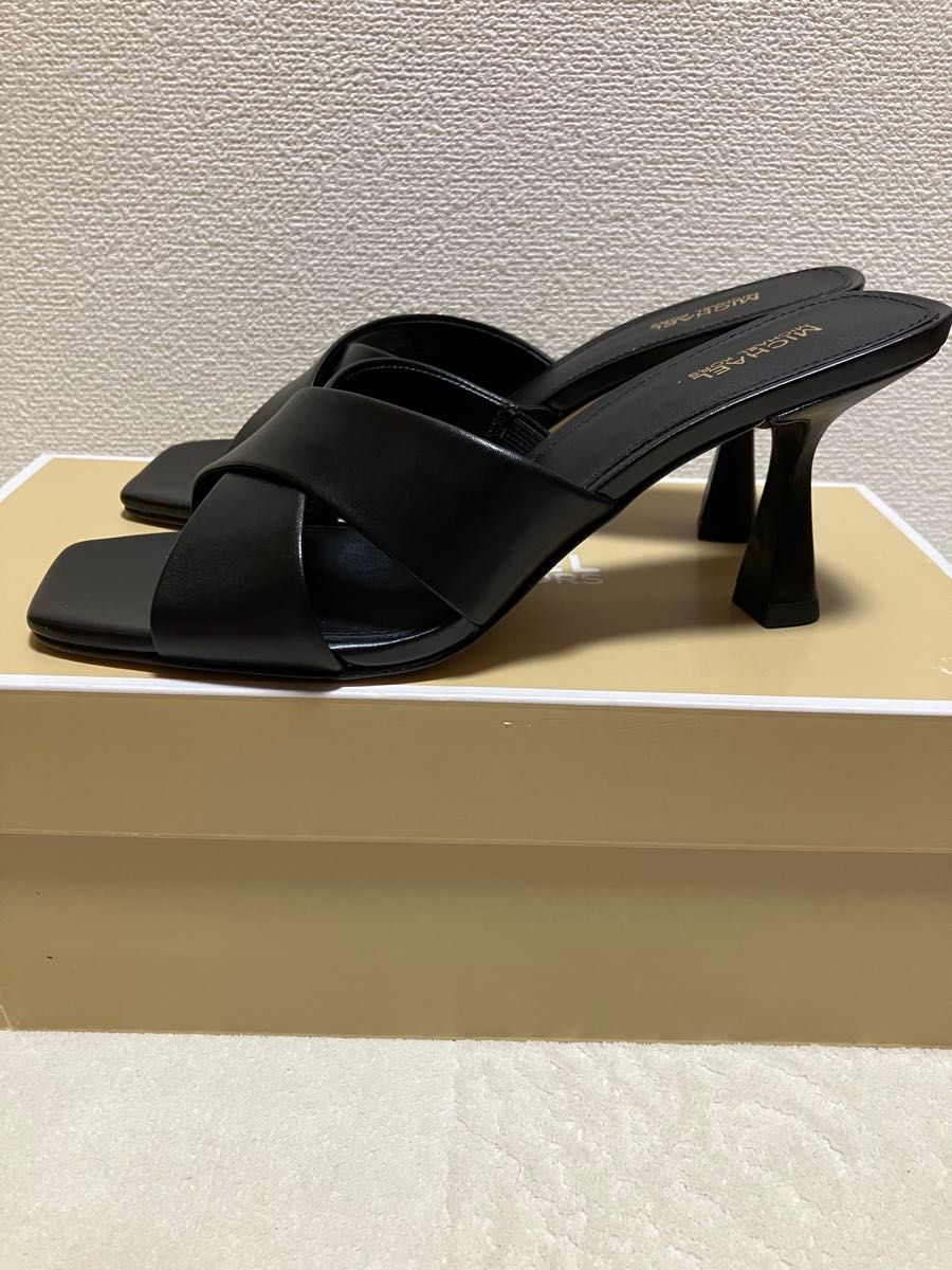 Michael Kors☆ 本革クラッシュレザー・ハイヒールサンダル MICHAEL KORS レザーサンダル ブラック|Yahoo!フリマ(旧PayPay