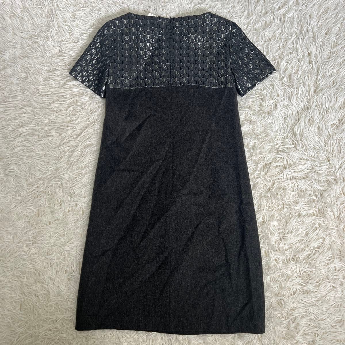 'S Max Mara◆ウールブレンド 半袖ワンピース マックスマーラステュディオ ウール ワンピース 半袖 ジャガード
