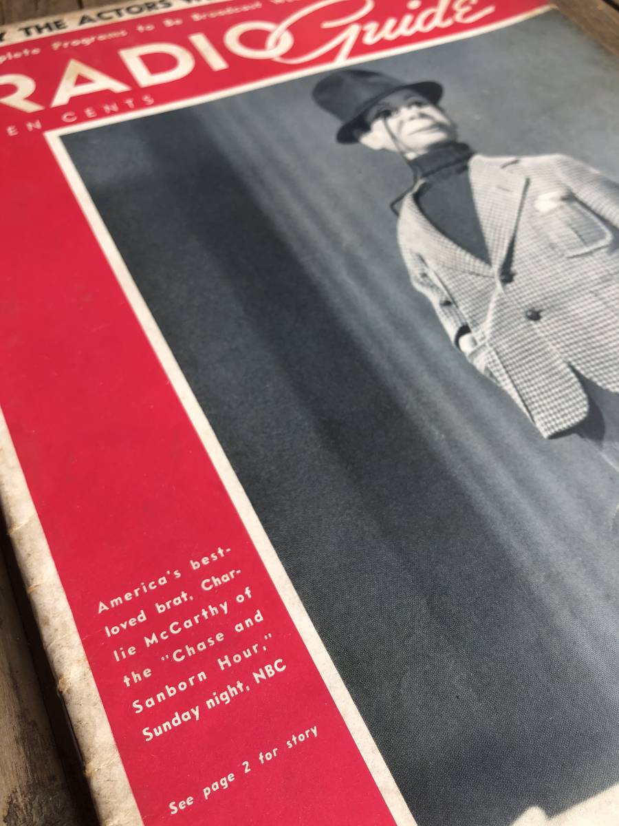 即決 30s Charlie McCarthy RADIO Guide Magazine 1939年 チャーリーマッカーシー ラジオガイド ビンテージ 雑誌 腹話術ドール_画像10