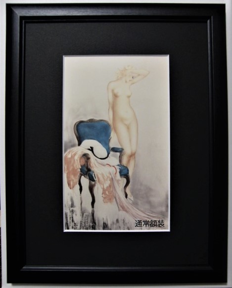 ベルナール・シャロワ　「黒い靴下」　希少、画集額装画、美人画、パリ、送料無料_画像6