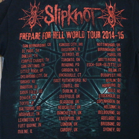 2014 Slipknot Prepare For Hell World ツアー Tシャツ M ブラック スリップノット バンド ロック korn metallica slayer MarilynManson_画像5