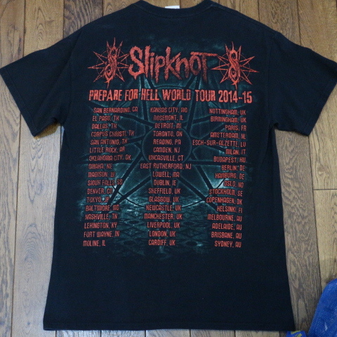 2014 Slipknot Prepare For Hell World ツアー Tシャツ M ブラック スリップノット バンド ロック korn metallica slayer MarilynManson_画像2