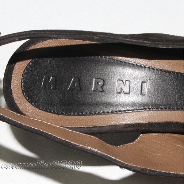 マルニ MARNI プラットフォーム パンプス サンダル スリングバック 黒 ブラック スエード 37 サイズ 約23.5cm イタリア製 美品 使用僅か_画像2