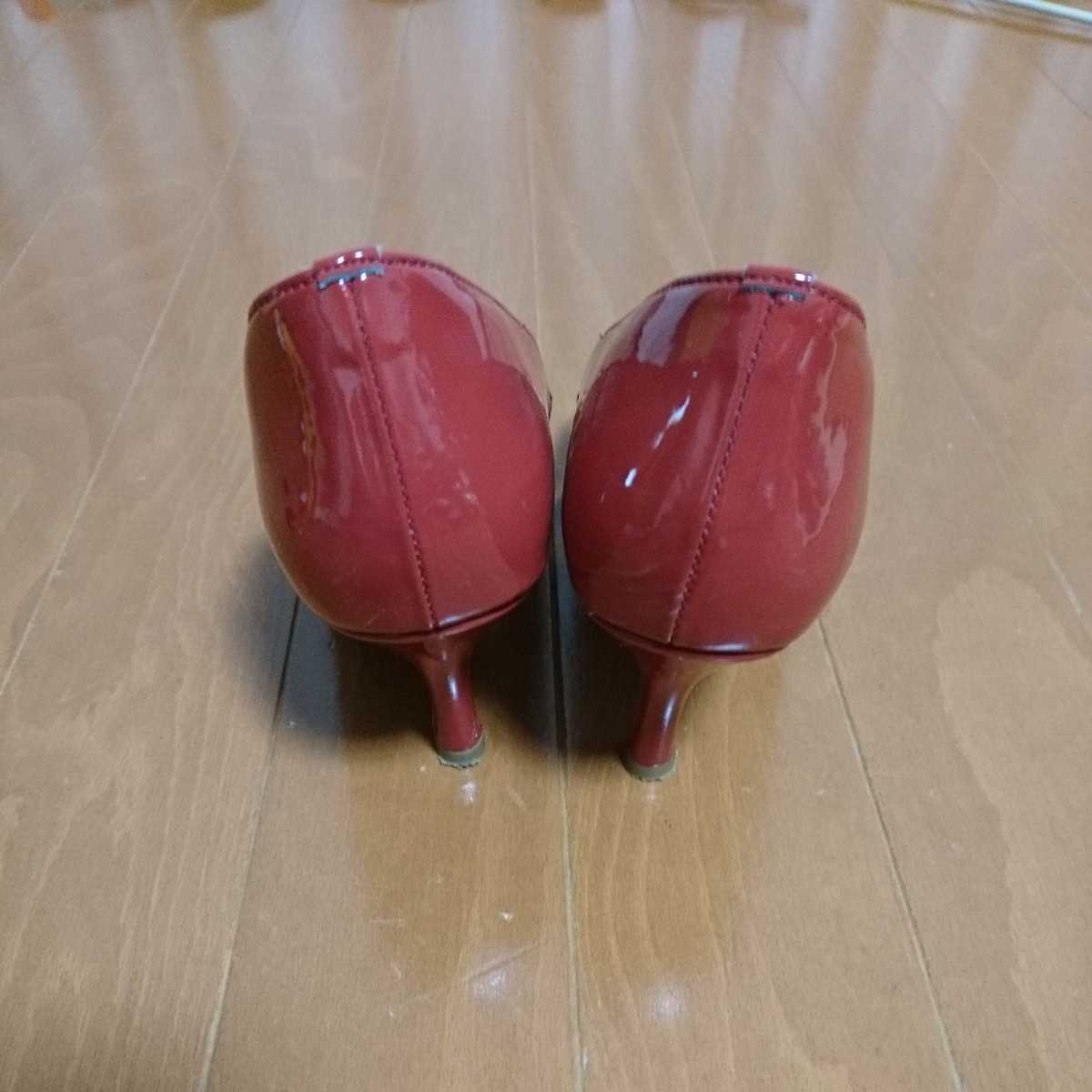 [ прекрасный товар ] туфли-лодочки красный красный 22.5 см 22.5cm каблук 6 см 6cm сделано в Японии veli здесь приятный подбородок чистый туфли-лодочки 
