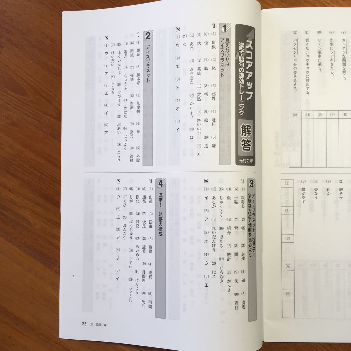Paypayフリマ ワーク 国語 中2 光村図書 国語2準拠 スコアアップ 漢字 語句の速効トレーニング のみ 解答付き