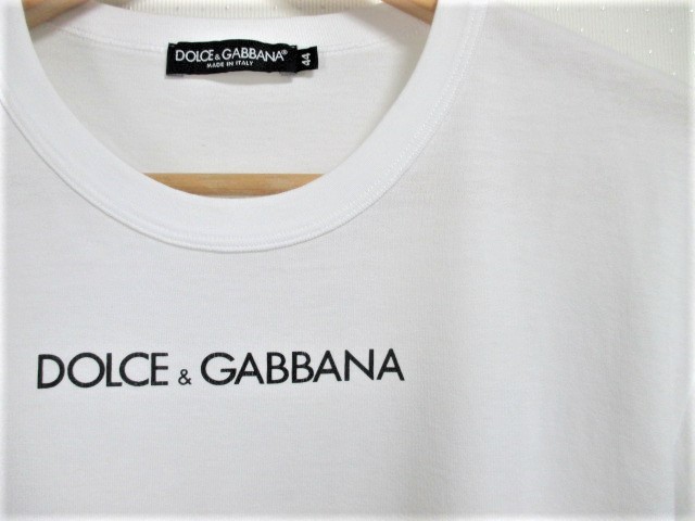☆DOLCE&GABBANA ドルチェアンドガッバーナ ドルガバ プリント ロゴ Tシャツ 半袖 /メンズ/44☆ホワイト_画像3