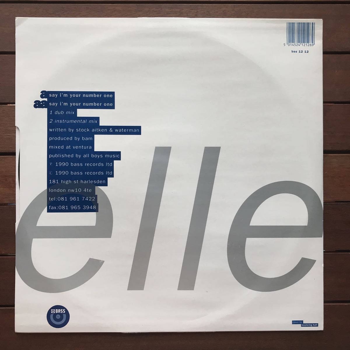 【r&b】Elle / Say I'm Your No. 1［12inch］princess / say i'm your number one オリジナル盤《1-4 9595》groundbeat cover_画像2