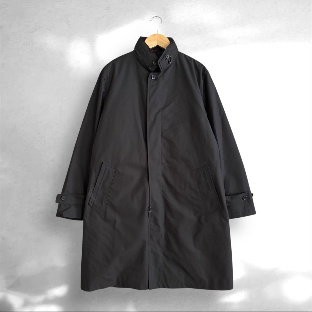 085b新品訳❤ 五大陸 ビジネスコート ライナー付フーデッドコート メンズ M 洋服の青山】メンズM ライナー付きステンカラーコート 隠し
